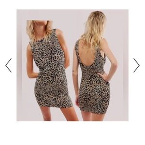 🤎Free People Animal Print Mini Dress